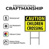 CAUTION Children Crossing YELLOW - Single Sided Yard Sign ROAD