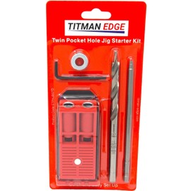 Twin Pocket Hole Jig Kit with Driver and Drill Bit Titman Edge ETPHJBPSTD