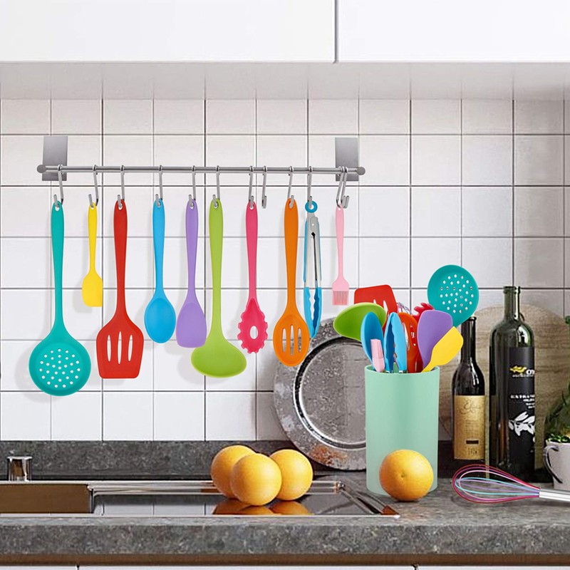 LIANYU 12-Piece Silicone Kitchen Cooking Utensils with Holder, Kitchen Tools