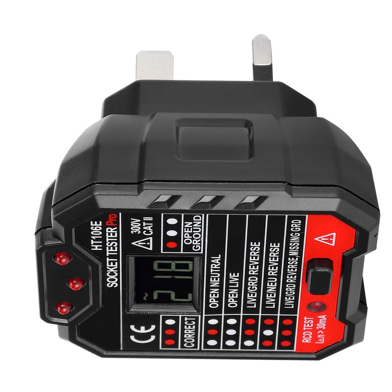 Socket Tester Digital Display Office Leakage Test Portable Plug Detector