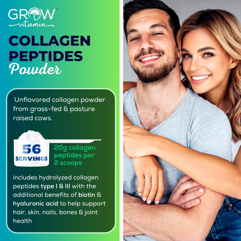 Zen Principle Grow Vitamin Collagen Peptides Powder - Pasture Raised,