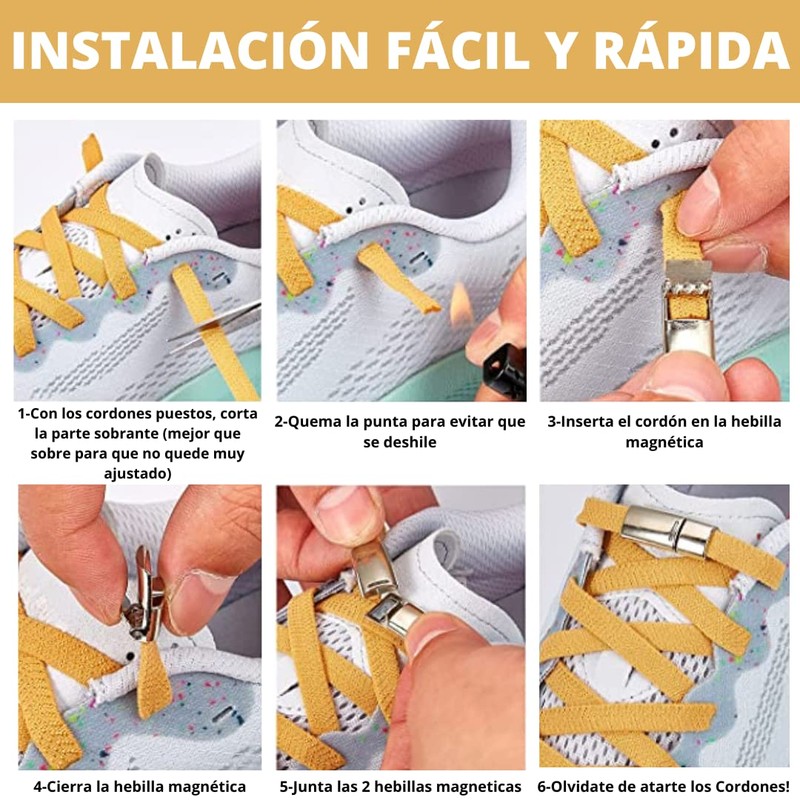 DALLAR Elastic Shoelaces Untied Strong Adjustable Shoe Laces with Magnetic