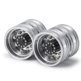 AXspeed Pack of 2 Metal Rear Wheel Hubs Rims Protect Rims for 1/14 RC Tamiya Tractor Climbing Trailer