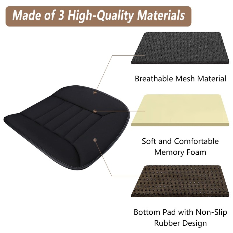 MYFAMIREA Car Seat Cushion Pad 1.2" Thick Comfort Seat Protector