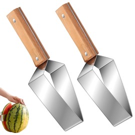 Zueyen Set di 2 Taglia Anguria Manuale con Manico Ergonomico, Affetta Anguria in Acciaio Inox, Affettatrice per Frutta Versatile e Tagliamelone per Angurie o Avocado