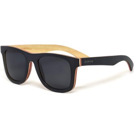 Black Canadian Maple Wood Sunglasses For Men and Women with Black Polarized Lenses