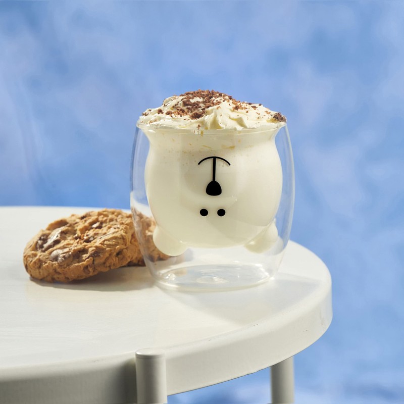 Teddy Bear Double Walled Drinking Glass by Mylee London-ML602