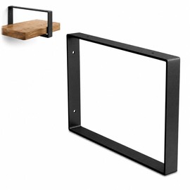 Amig - Rechteckige Halterung für Industrieregal | 211 x 311 x 30 mm | Stahl | Farbe: Mattschwarz | Winkel für Regale | Schwarze Metallwinkel