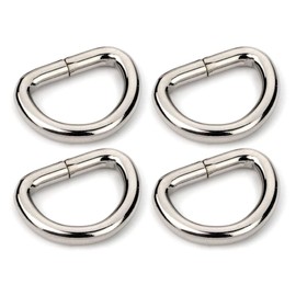 CRAFTMEMORE 1 1/4 & 1 1/2 Inches D-Ring Findings Metal Non Welded D Rings for Belts Bags Lanyard Leathercraft Avail 4 Colors (1 1/4" x 20 pcs, Silver)