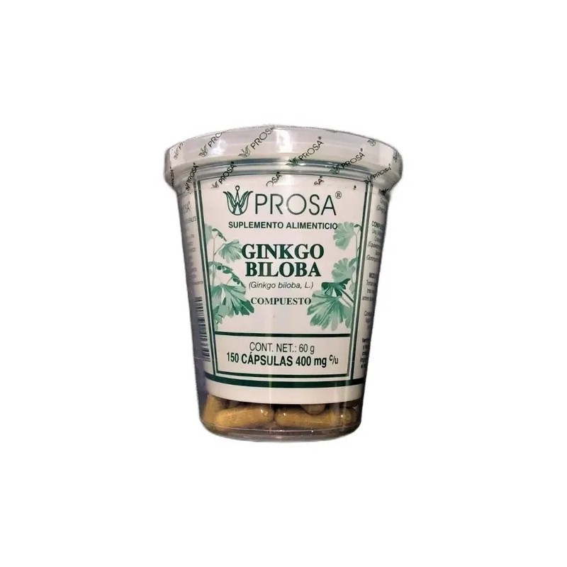 Ginkgo Biloba Prosa Suplemento Herbal Vegano Cápsulas Bienestar