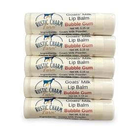 Rustic Charm Farm Goats Milk Lip Balm 5 pack (Bubble Gum)
