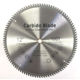 (2 Pack) VORTEX DIAMOND VWB 12 Inch 100 Teeth TCT General Purpose Hard & Soft Wood Cutting Circular Saw Blade (12 Inch 100 Teeth (2 Pack))