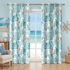 Coastal Beach Curtains 2 Panels Set Nautical Ocean Patterned Themed
