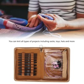 3 to 6mm Interchangeable Circular Knitting Pins Set, Aluminum Knitting Needles with Case, Ergonomic Handles, 9 Pairs, 11.5CM Length, for Small Project