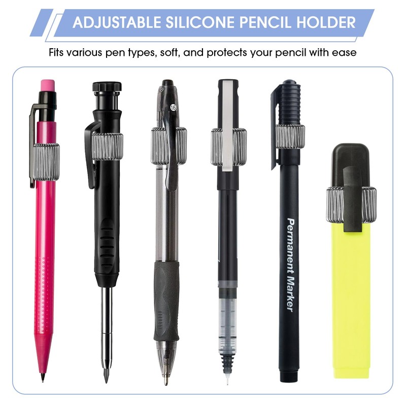 4 Pack Retractable Pen Pencil Holder with 31.5" Durable Dyneema