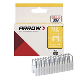 Arrow 591168 1/4-Inch T59 Insulated Staple, Clear, 1-Pack
