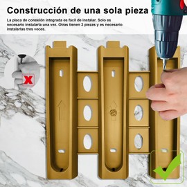 AMZYYDS dispensador de jabon baño,3Compartimentos,dispensador de Ducha, Disdispensador de jabon baño Pared,dispensador para baño (Dorado)