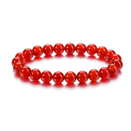 CrystalTears Carnelian Healing Crystal Bracelet 8mm Natural Red Agate Gemstone Bead Bracelets for Women Quartz Crystal Stone Stretch Bracelet Crystal Gift for Women Girls Her Christmas