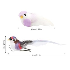 Yueser Artificial Bird, Bird Figure Simulation Bird Garden Figure Bird Artificial Feather Birds Artificial Foam Birds Colourful Bird Garden Mini Bird for Tree Decoration Ornaments DIY (B)