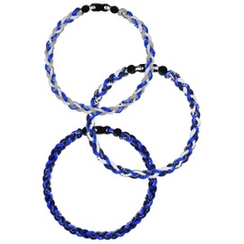 SUPBOMM 3 collares de cuerda de béisbol, collar trenzado de colores del equipo de liga, regalos del equipo de béisbol, One Size ( 18" ), Nailon Silicona Titanio, Sin piedra preciosa