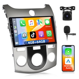 Motorsi [4+64G] Car Stereo Radio for Kia Forte 2009-2017 with Wireless CarPlay & Android Auto 9 Inch Touch Screen Bluetooth Audio with GPS Navigation Mirror Link WiFi RDS Backup Camera MIC
