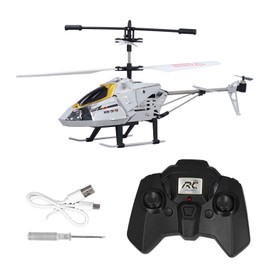 3.5 Channel RC Helicopter Toy 2.4Ghz USB Rechargeable Hovering Realistic Light Alloy Remote Control Helicopter Silver