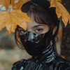 GREEFEI Black Latex Half Face Mask Handmade,Rubber Half Face Mask