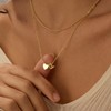 Lisitine Gold Initial Necklace for Women, 14k Gold Plated Heart