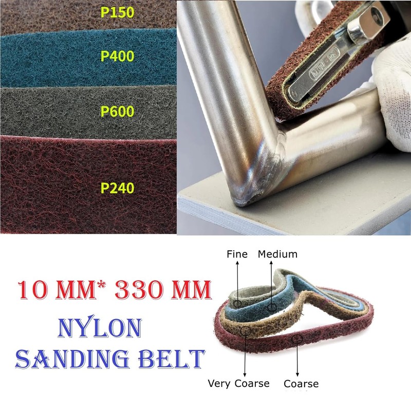 MiJunHD Nylon Sanding Belt 10 x 330 mm, Surface Conditioning
