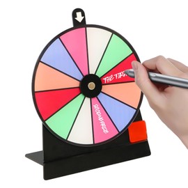 Spinnings Prize Wheel Spinner with Stand, Non-Slip Detachable Spin The Wheel Game with Stand | Erasable Acrylic Board 12 Slots