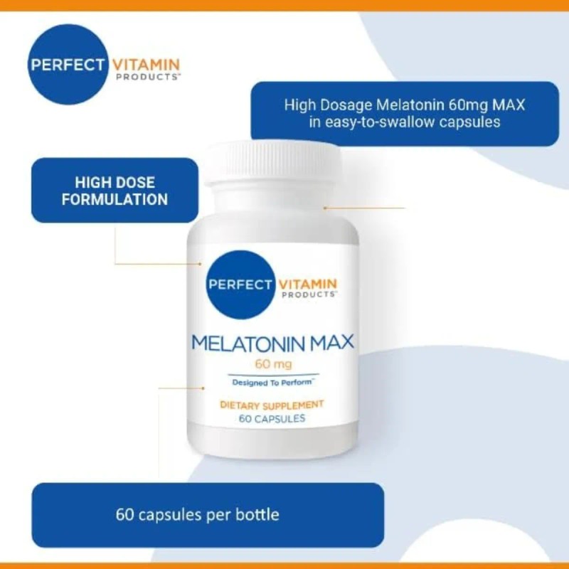 Melatonina De Alta Dosis, 60 Mg, Melatonina Max Garantiza Un