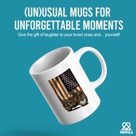 Motorcycle American Flag Motorcycle Gifts For Dad Husband Brother Boyfriend Rider Biker Motorcyclist Retro US USA Novelty Drinkware Ceramic Mug 11 oz White