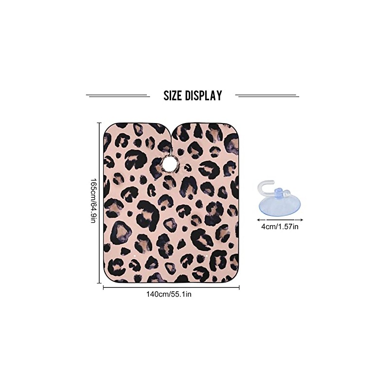 Delantal de peluquería con estampado de leopardo, color rosa, capa