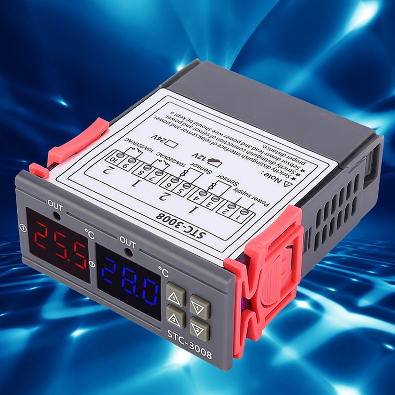 Digital Intelligent Thermostat Adjustable Temperature Controller Switch with Dual NTC