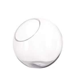 BalsaCircle 9-Inch Tall Slanted Clear Glass Vase Terrarium - Wedding Reception Party Events Home Centerpieces Decorations Supplies
