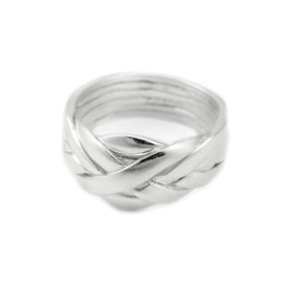 Windalf Ring ~ ZANO ~ h: 1 cm - Puzzle ring - 6 parts - 925 Sterling silver (64 (20.4))