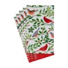 Caspari Songbirds and Holly Paper Guest Towel Napkins in White