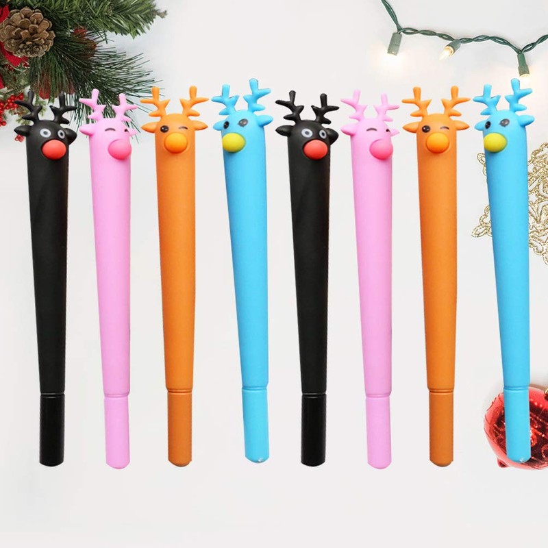 Christmas Deer Animal Gel Pen Cute Stationery 8pcs Picture 3