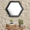 Stonebriar Decorative 24" Hexagon Wall Mirror with Black Wood Frame