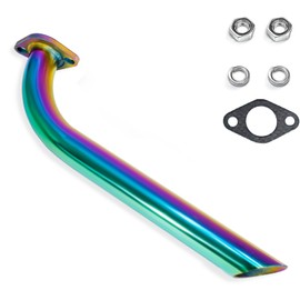 JMCHstore Header Pipe for Coleman BT200X CT200U EX KT196 196cc Mini Bike Go Kart Predator 212 224 Honda GX160 GX200 Clone Engine Baja Warrior MB200 Performance Parts (Rainbow)