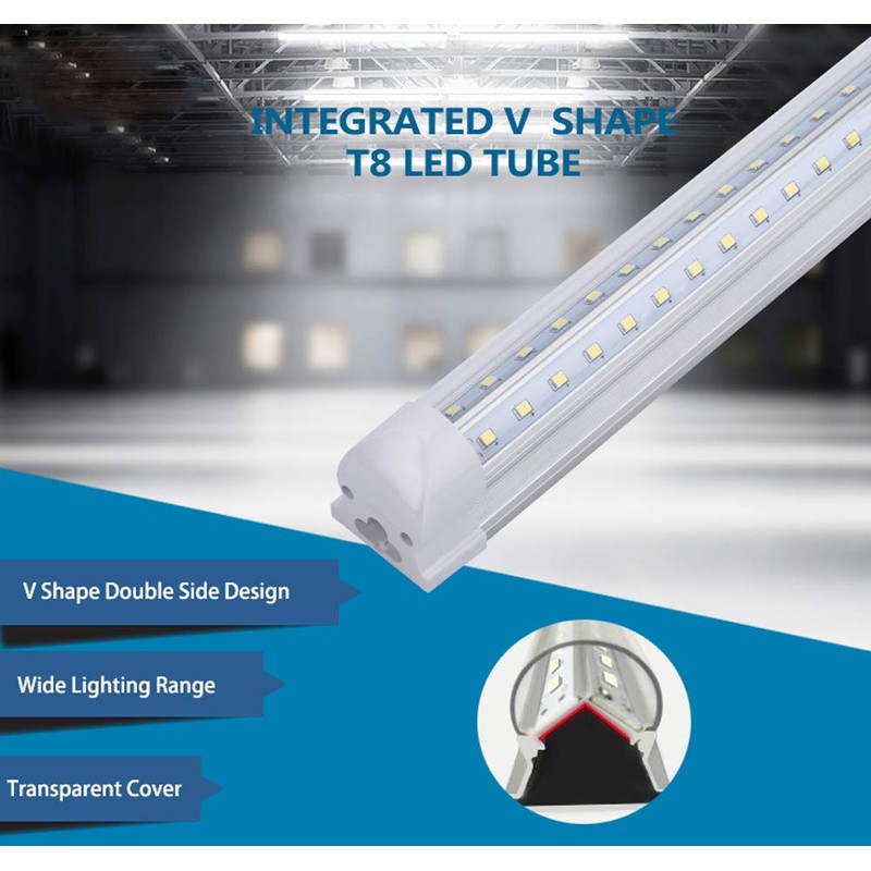 TRLIFE 8FT LED Light Fixtures 72W, 8FT LED Shop Light