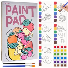 20 Pages Watercolour Colouring Book, Watercolour Children, Watercolour Sets with Water Tank Brush, Mini Colouring Books, Water Colouring Book, Children, Watercolour Book for Boys and Girls from 3 4 5