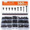 Gorffy Tapping Screws, 360 Pieces Black Screws, Self-Tapping Screws with