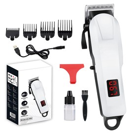 Maquina para Cortar Cabello Profesional y Rasuradora Barba Electrica Hombre, 9 Pcs Rasuradoras para Hombre de Barba, Nariz, Pelo, Cara, Corporal, Inalambrica y Recargable Cortadora de Cabello y Kit Barba para Hombre con 4 Peines Guía