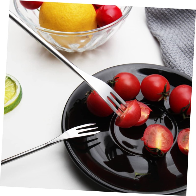 Ciieeo 6Pcs Stainless Steel Fondue Forks Household Dipping Forks with
