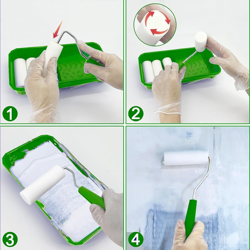 ToolSpace 10x Polyurethane Foam Cartridges for Paint Rollers - 15cm