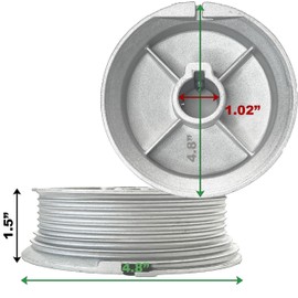 Blesseras Standard Lift Garage Door Cable Drums 400-8 (1 Pair) - Fits Up to 8ft Doors, 1" Shaft, 1/8" Cables, 530lbs Max Weight