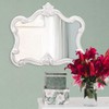 Howard Elliott Veruca Rectangular Ornate Wall Mirror, Vanity, Glossy White