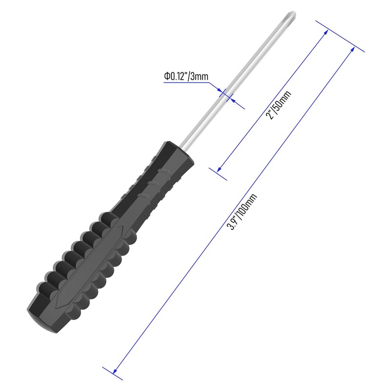 FOCMKEAS 2PCS Mini Phillips Screwdriver, 3mm Cross Head with Black