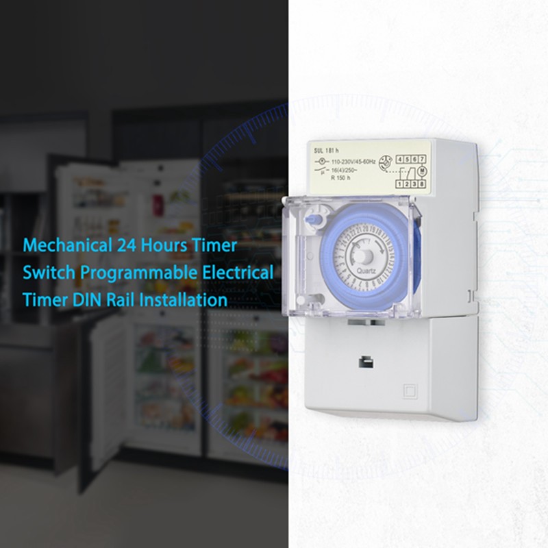 Mechanical 24 Hours Timer Switch AC 110-230V 30 Minutes Interval